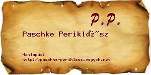Paschke Periklész névjegykártya